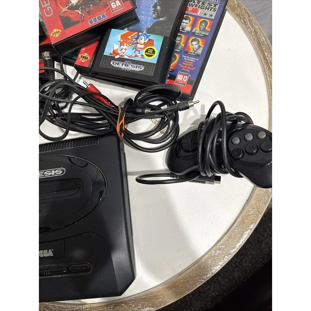 Sega Genesis Console System Bundle W/2 Controllers, 9 Games, Power & RF Cable